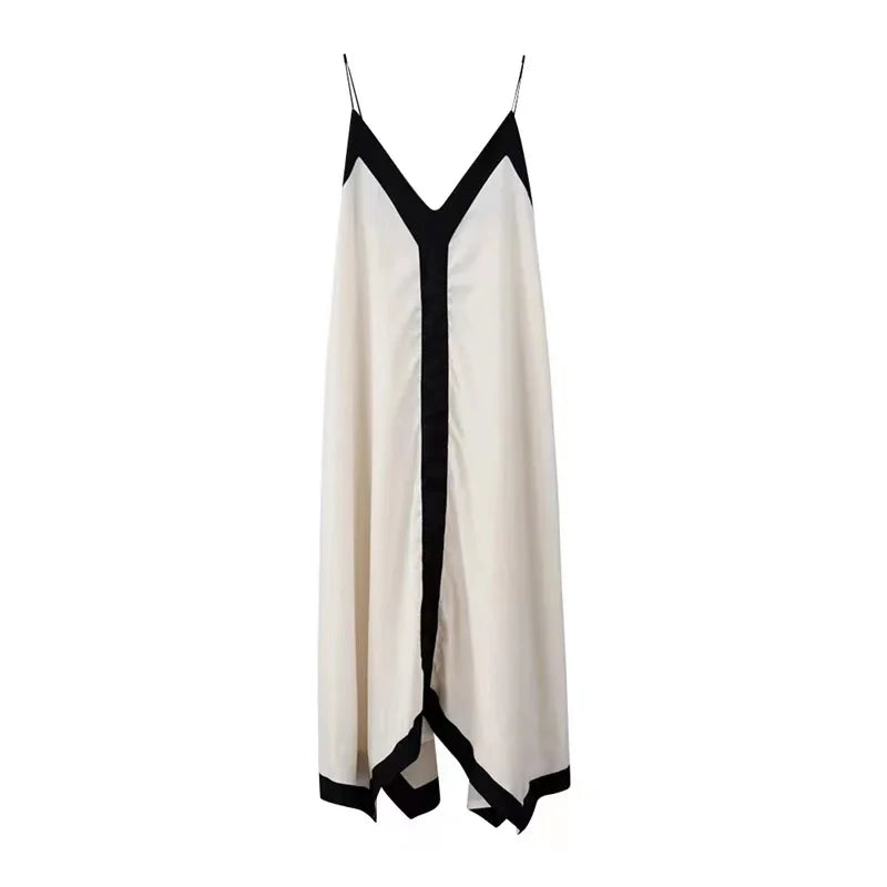 Black White V Neck Maxi Dress Solid Color Elegant Women's Swimsuits Cover Up 2024 Fashion Luxury Swimwear Bathing Suit Beachwear