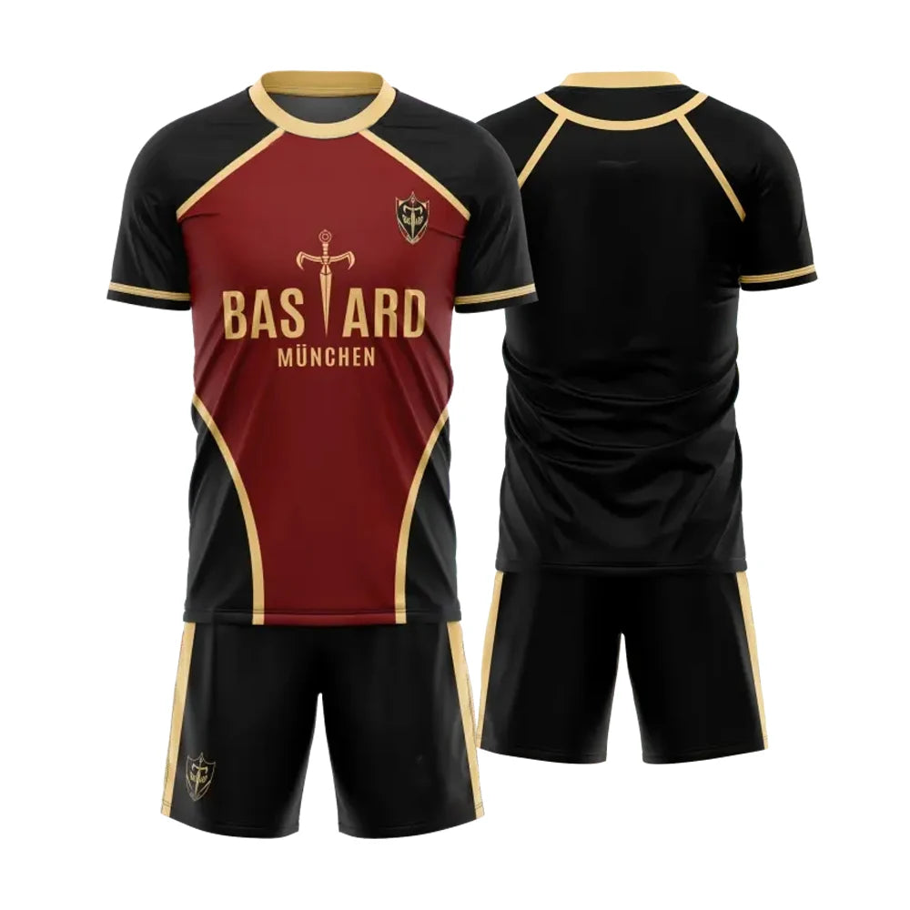 Futsal&Football Pattern VL Replika Blue Lock Anime Bastard Munchen Men's Short Sleeve Shorts Set Street Sportswear Customizable