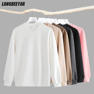 Top Quality New Brand Casual Fashion No Hood Crewneck SimpleTrendy  Pullover Hoodies Loose Fit Sweatshirts Mens Clothes 2025