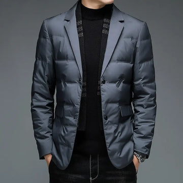 Men's down jacket scarf collar down jacket middle-aged dad middle-aged suit plus fat M-6XL high quality fashion coat