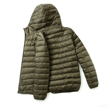 Portable cotton jacket, ultra-lightweight and thin, for men, hooded, suitable for autumn and winter, young and fashionable, ligh