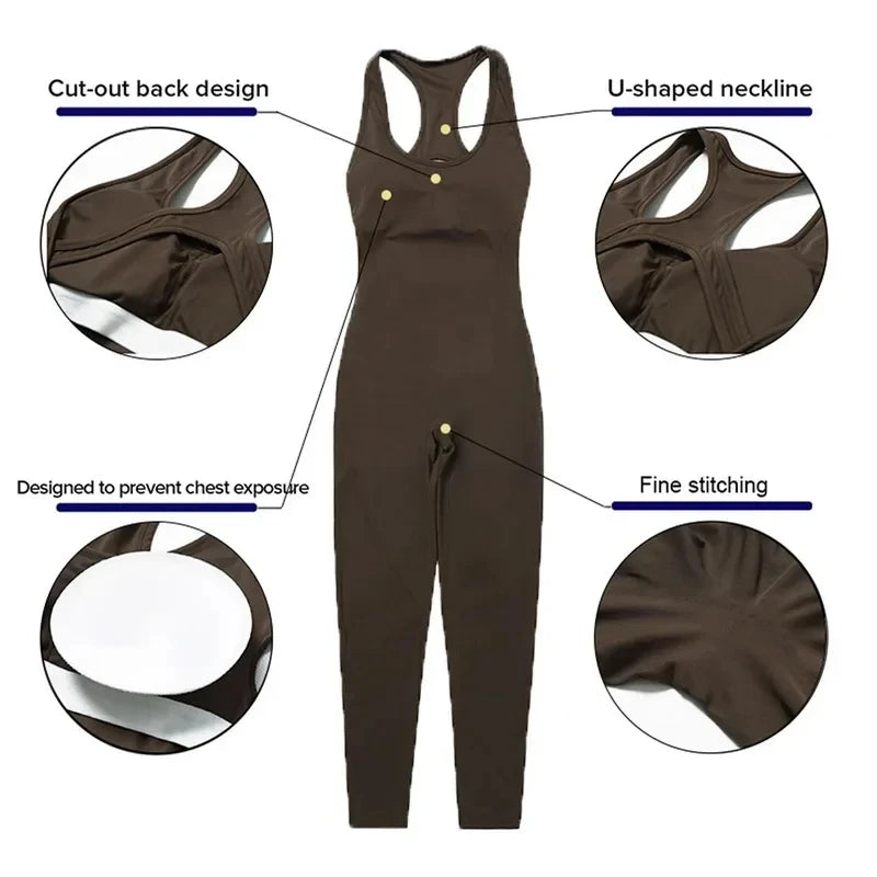 Fitnessstudio-Trainingsanzug Körperanzüge für Frauen sexy Training Set Fitness Bodysuit Siamese Sportswear Frauen Jumpsuit Weiche einteilige Yoga-Anzüge