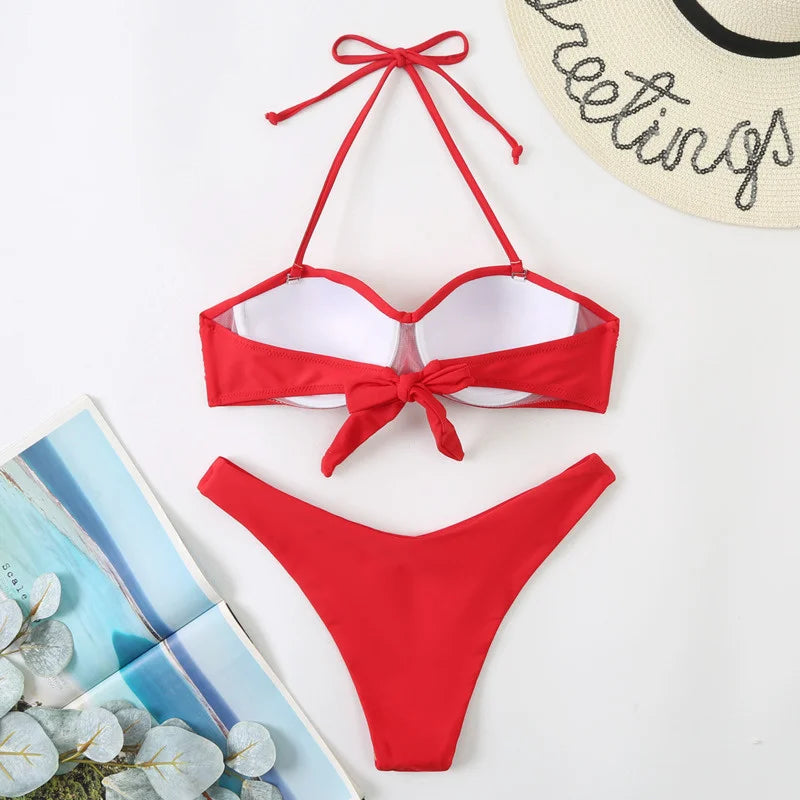 Sexy Bikini With Push Up Women Swimwear 2024 Female Swimsuit Girl Bikinis Set Swimming Bathing Suit For Beach Wear Pool Summer