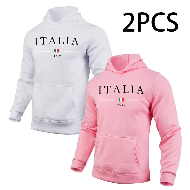 2 in 1 Hoodie for Man Italy Print Autumn Winter Daily Casual Sport Jogging Sweatshirt Home Outdoor Comfort Warm Fashion Pullover