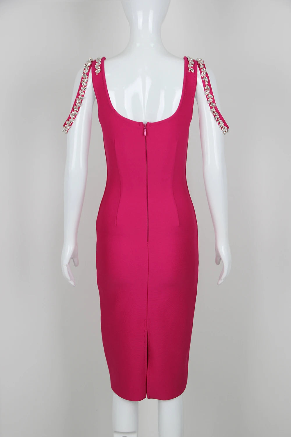 Fábrica al por mayor de mujeres 2024 rosa rosa spaghetti corteta diamante apretado sexy celebridad cóctel vestido de vendaje