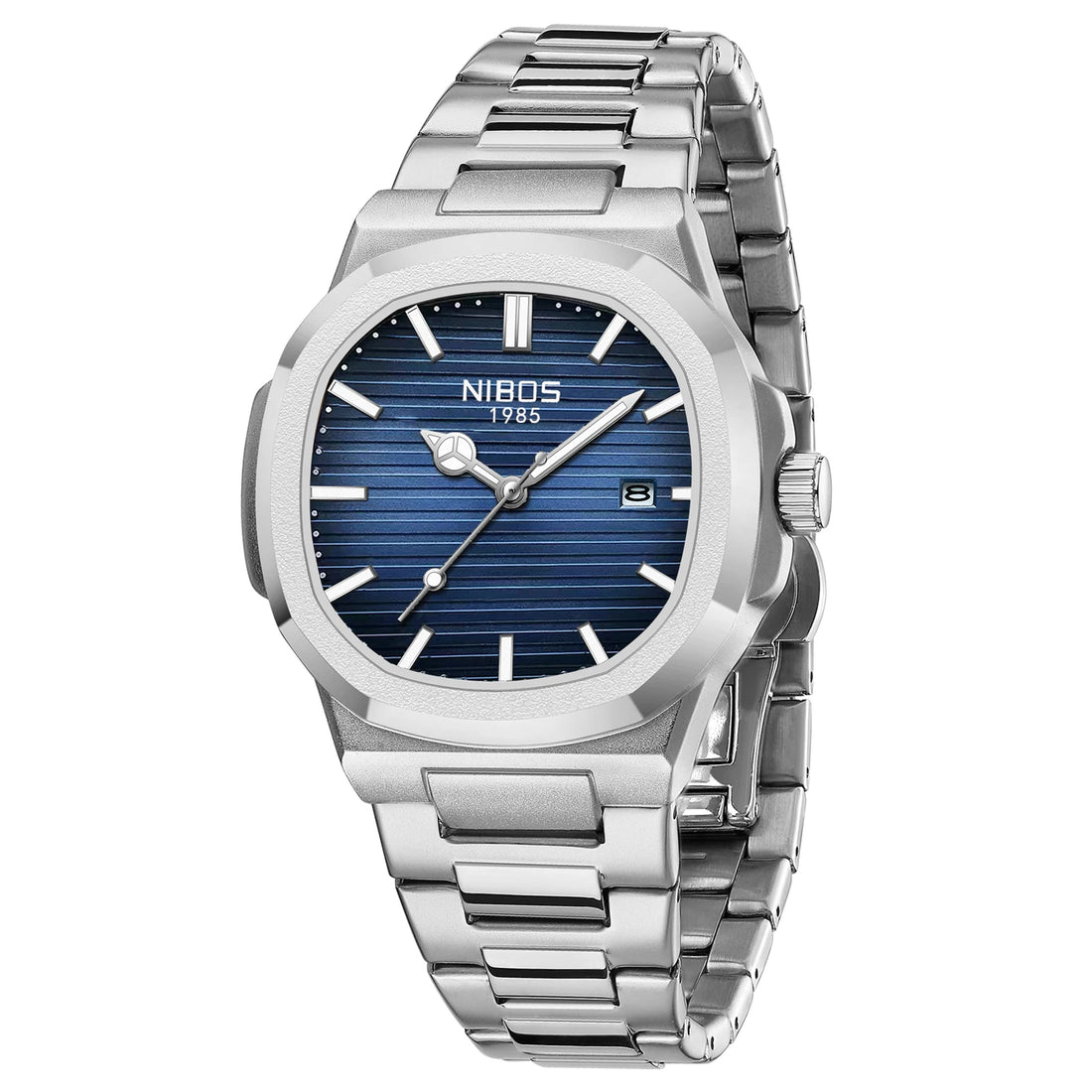 NIBOSI Men Watches Analog Quartz Stainless Steel Military Watches for Men Waterproof Business Classic Design Date Wrist Watch